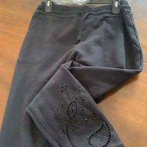 NWT Johnny was DANI eyelet French terry joggers